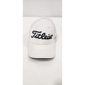 Titleist FJ Footjoy Pro V1 Golf Hat Cap Strapback White Golf Medium Large Fitted